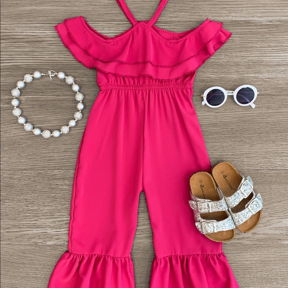Brand new adorable girls cold-shoulder jumpsuit